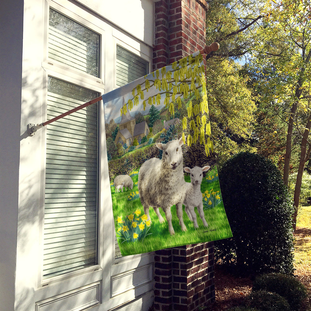 Sheep House Flag 28x40 Porch Sleeve Pole Decorative Outside Yard Banner Artwork Wall Hanging, Polyester