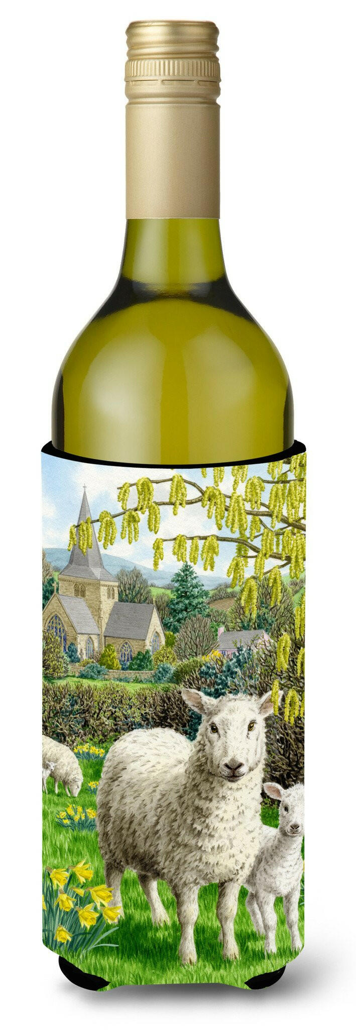 Sheep Wine Bottle Hugger Gift Sleeve for Standard 750 ml Bottles, Insulated Reusable Also Fits Mini Shot & Pint Bottles