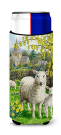 Sheep Slim Can Hugger , Insulated Foam Hugger for 12 oz Slim Cans, Beer Bottles & Water Bottles, Printed in USA