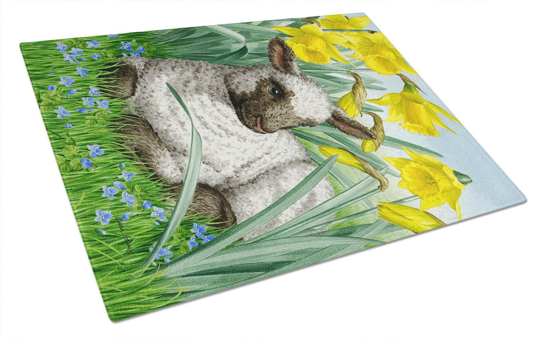 Lamb Cutting Board Tempered Glass Kitchen Cutting Surface, Heat Resistant Chopping, Non-Slip Feet, Food Prep & Serving