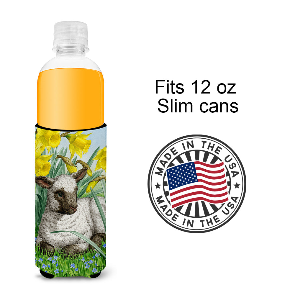 Lamb Slim Can Hugger , Insulated Foam Hugger for 12 oz Slim Cans, Beer Bottles & Water Bottles, Printed in USA