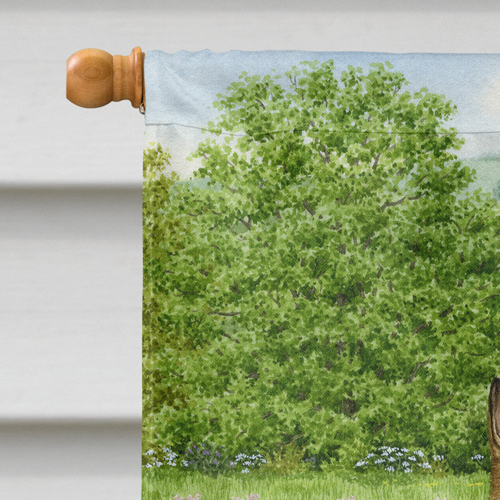 Leveret and Momma Rabbit House Flag 28x40 Porch Sleeve Pole Decorative Outside Yard Banner Artwork Wall Hanging, Polyester