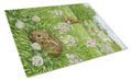 Leveret and Momma Rabbit Cutting Board Tempered Glass Kitchen Cutting Surface, Heat Resistant Chopping, Non-Slip Feet, Food Prep & Serving