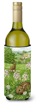 Leveret and Momma Rabbit Wine Bottle Hugger Gift Sleeve for Standard 750 ml Bottles, Insulated Reusable Also Fits Mini Shot & Pint Bottles