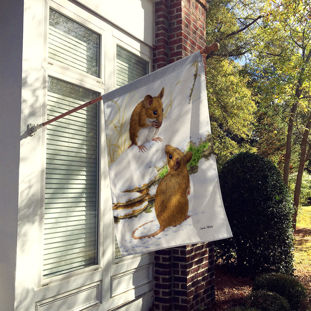 Wood Mice Wood Mouse House Flag 28x40 Porch Sleeve Pole Decorative Outside Yard Banner Artwork Wall Hanging, Polyester