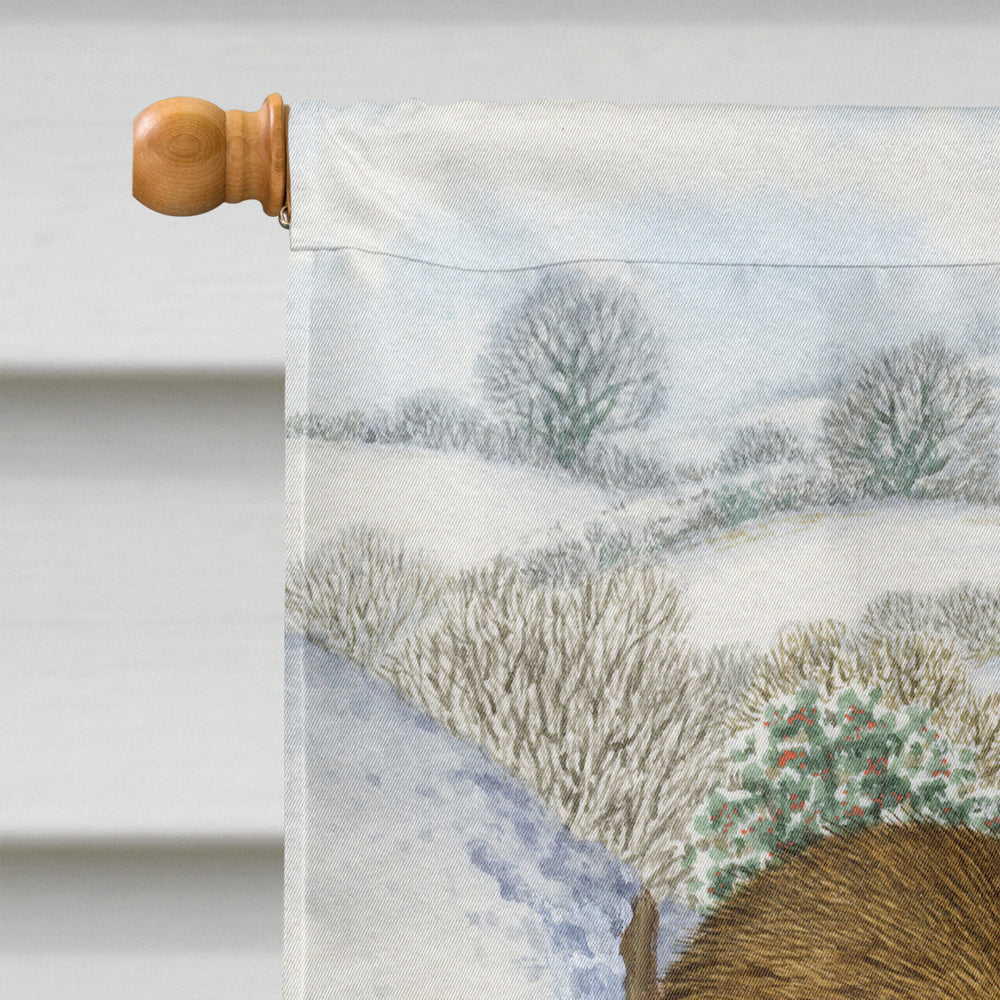 Wood Mice and Berries House Flag 28x40 Porch Sleeve Pole Decorative Outside Yard Banner Artwork Wall Hanging, Polyester