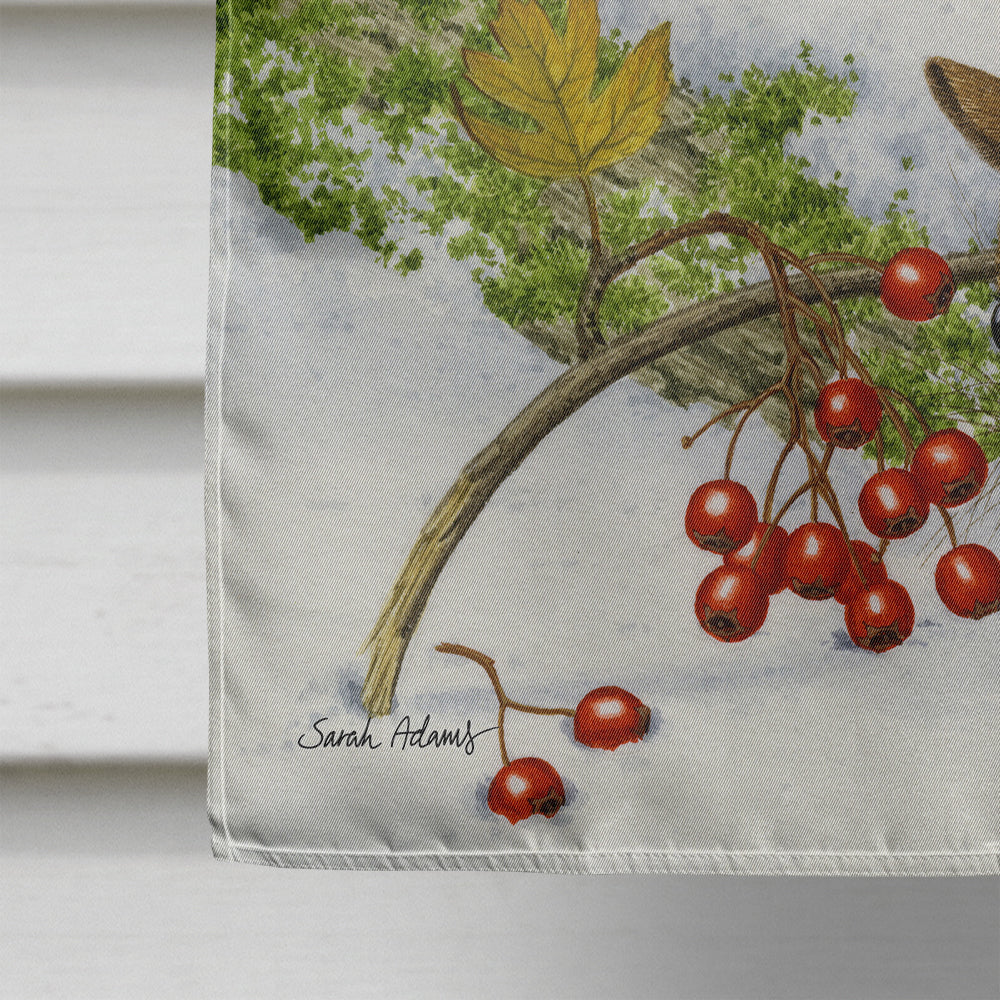 Wood Mice and Berries House Flag 28x40 Porch Sleeve Pole Decorative Outside Yard Banner Artwork Wall Hanging, Polyester