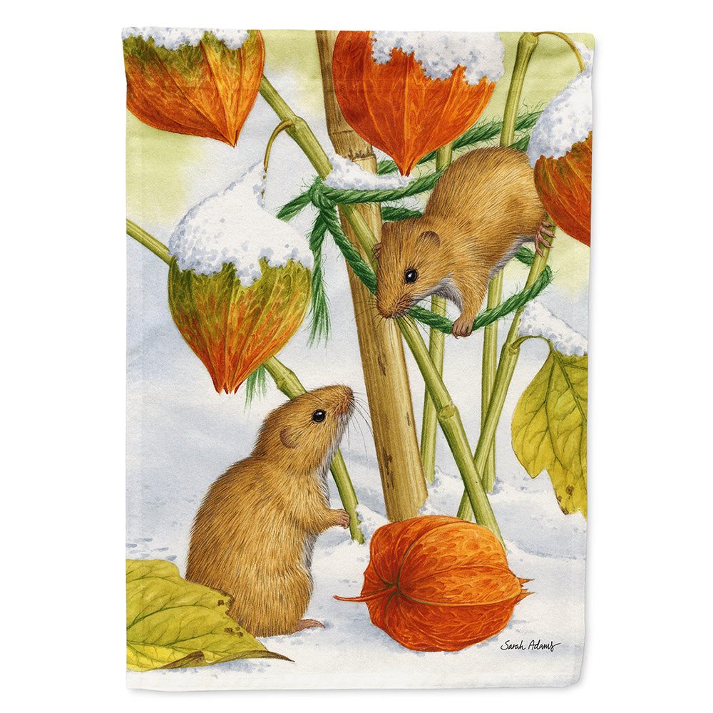 Harvest Mice House Flag 28x40 Porch Sleeve Pole Decorative Outside Yard Banner Artwork Wall Hanging, Polyester