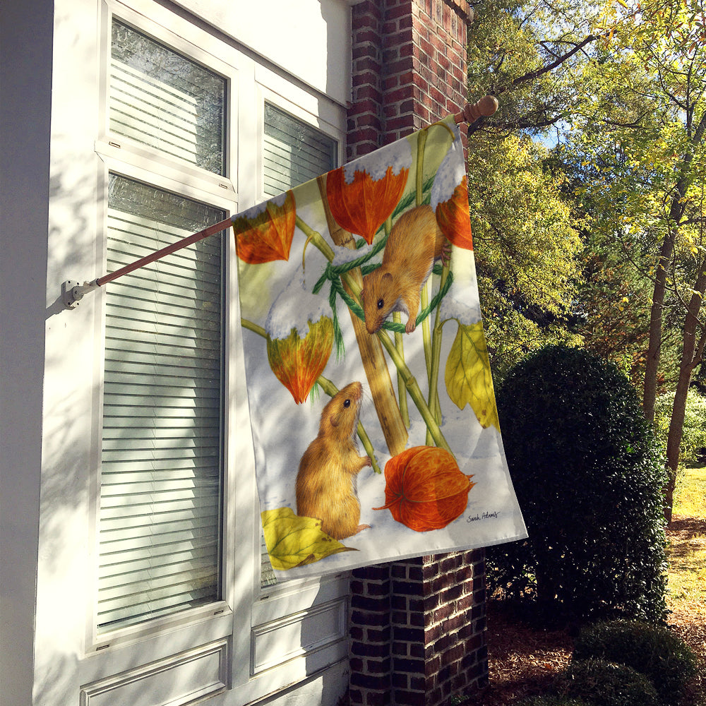 Harvest Mice House Flag 28x40 Porch Sleeve Pole Decorative Outside Yard Banner Artwork Wall Hanging, Polyester