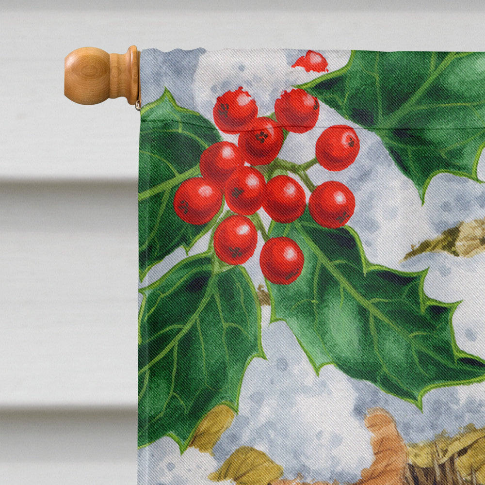 Hedgehog and Holly House Flag 28x40 Porch Sleeve Pole Decorative Outside Yard Banner Artwork Wall Hanging, Polyester