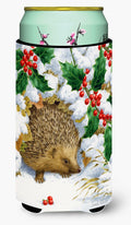 Hedgehog and Holly Tall Boy Hugger Can Cooler Sleeve Machine Washable Drink Collapsible Insulator Beverage Insulated Holder