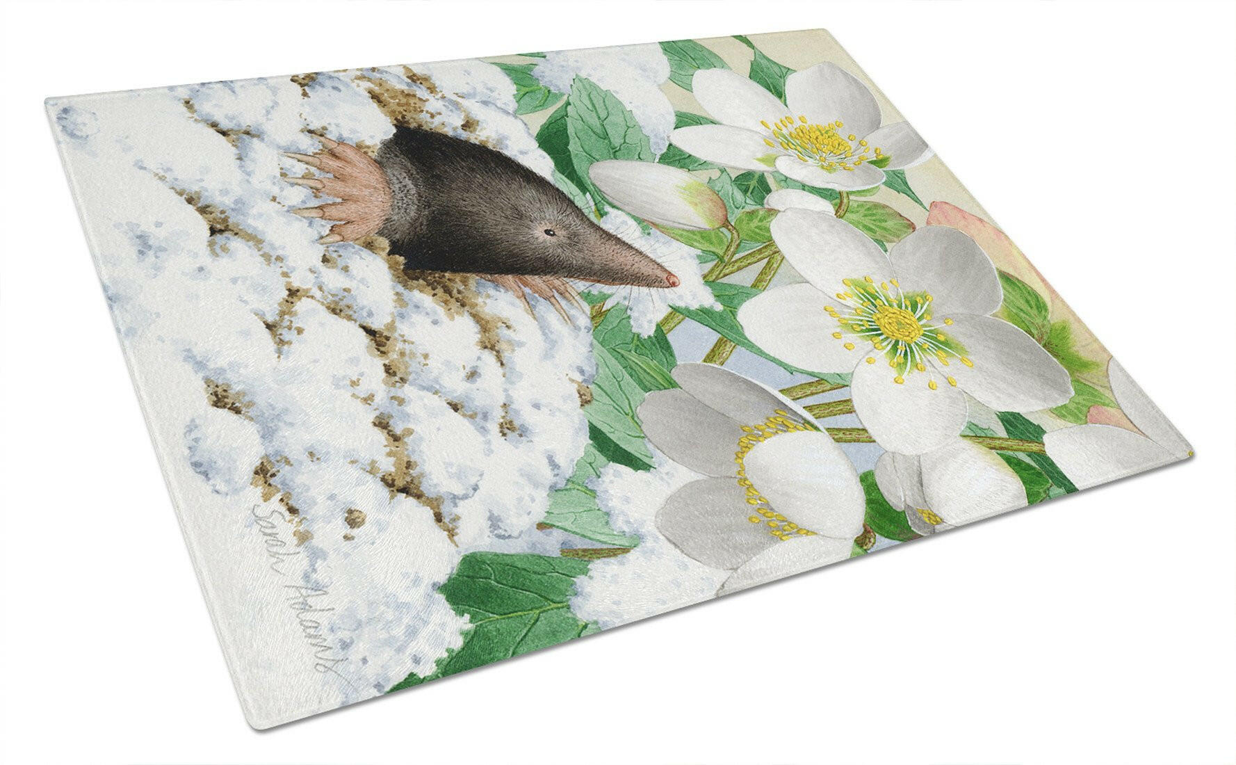 Mole Cutting Board Tempered Glass Kitchen Cutting Surface, Heat Resistant Chopping, Non-Slip Feet, Food Prep & Serving