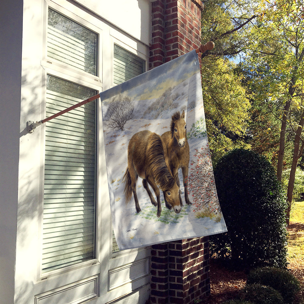 Exmoor Ponies Horse House Flag 28x40 Porch Sleeve Pole Decorative Outside Yard Banner Artwork Wall Hanging, Polyester