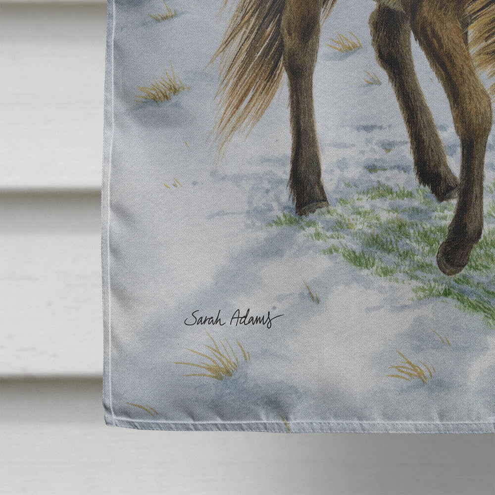 Exmoor Ponies Horse House Flag 28x40 Porch Sleeve Pole Decorative Outside Yard Banner Artwork Wall Hanging, Polyester