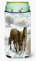 Exmoor Ponies Horse Tall Boy Hugger Can Cooler Sleeve Machine Washable Drink Collapsible Insulator Beverage Insulated Holder