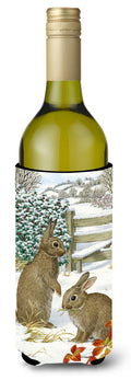 Rabbits Wine Bottle Hugger Gift Sleeve for Standard 750 ml Bottles, Insulated Reusable Also Fits Mini Shot & Pint Bottles