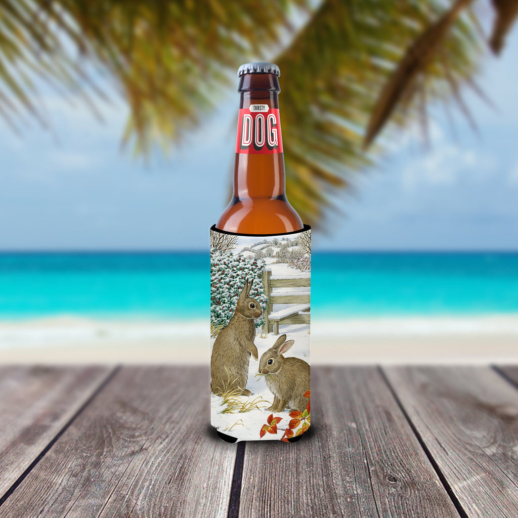 Rabbits Slim Can Hugger , Insulated Foam Hugger for 12 oz Slim Cans, Beer Bottles & Water Bottles, Printed in USA