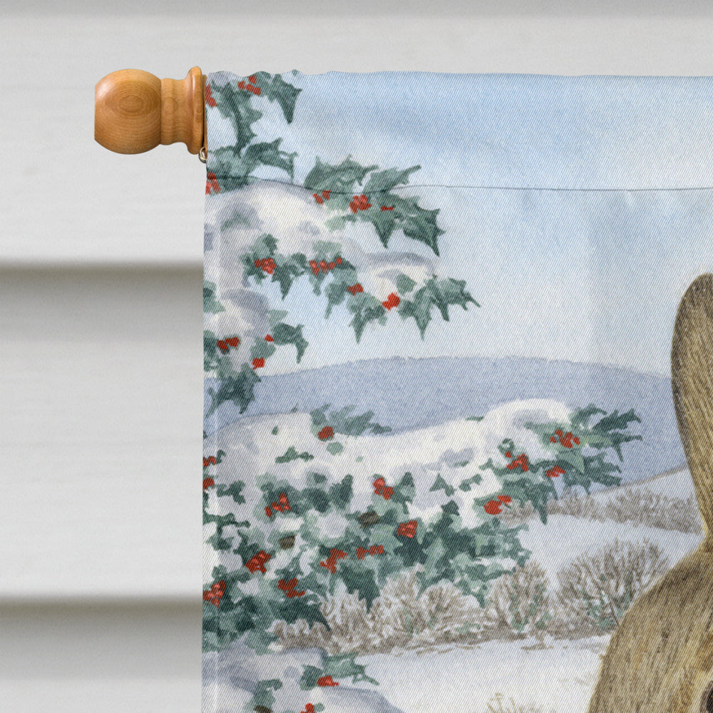 Rabbit with Berries House Flag 28x40 Porch Sleeve Pole Decorative Outside Yard Banner Artwork Wall Hanging, Polyester