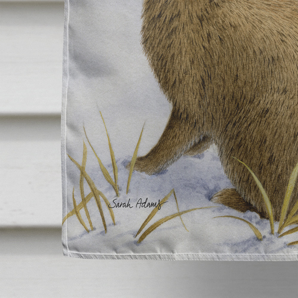 Rabbit searching for Grass in the Snow House Flag 28x40 Porch Sleeve Pole Decorative Outside Yard Banner Artwork Wall Hanging, Polyester