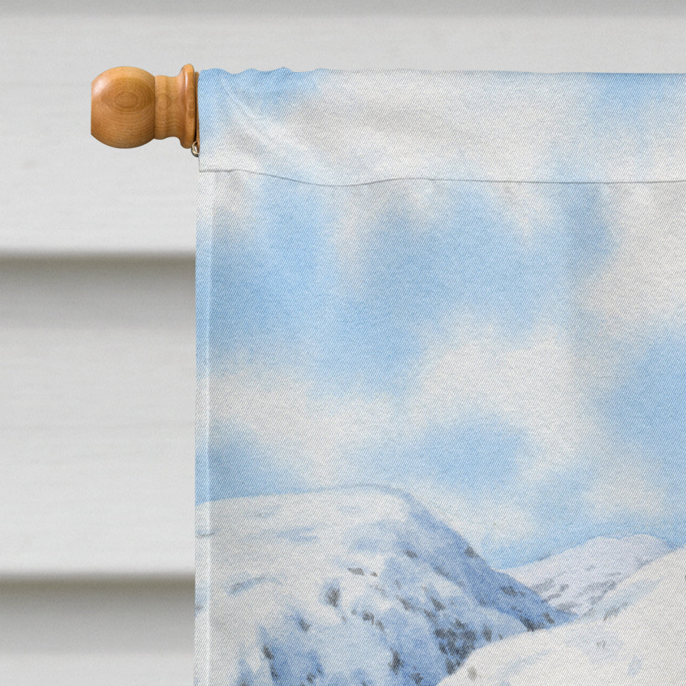 Mountain Hare White Rabbit House Flag 28x40 Porch Sleeve Pole Decorative Outside Yard Banner Artwork Wall Hanging, Polyester