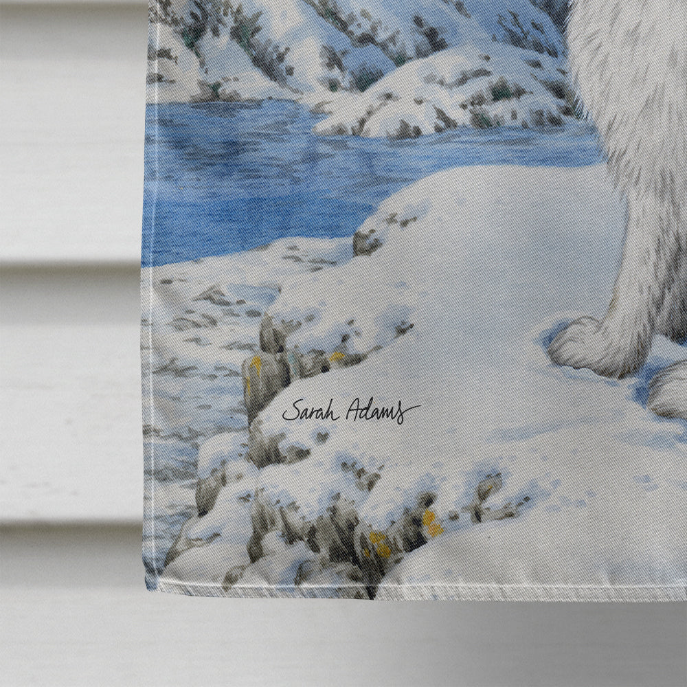 Mountain Hare White Rabbit House Flag 28x40 Porch Sleeve Pole Decorative Outside Yard Banner Artwork Wall Hanging, Polyester