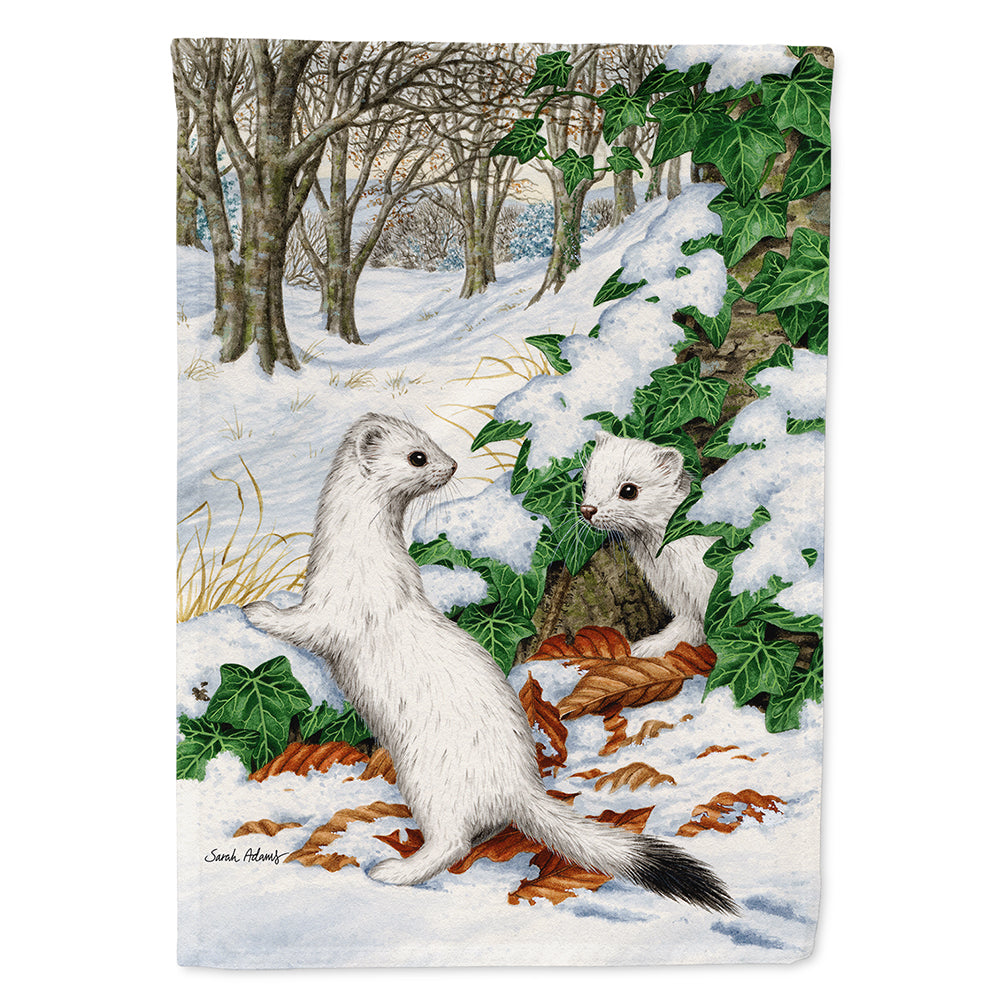 Stoats Short-tailed Weasel House Flag 28x40 Porch Sleeve Pole Decorative Outside Yard Banner Artwork Wall Hanging, Polyester