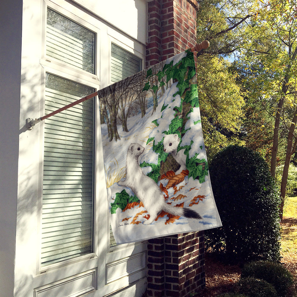 Stoats Short-tailed Weasel House Flag 28x40 Porch Sleeve Pole Decorative Outside Yard Banner Artwork Wall Hanging, Polyester