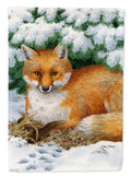 Fox House Flag 28x40 Porch Sleeve Pole Decorative Outside Yard Banner Artwork Wall Hanging, Polyester