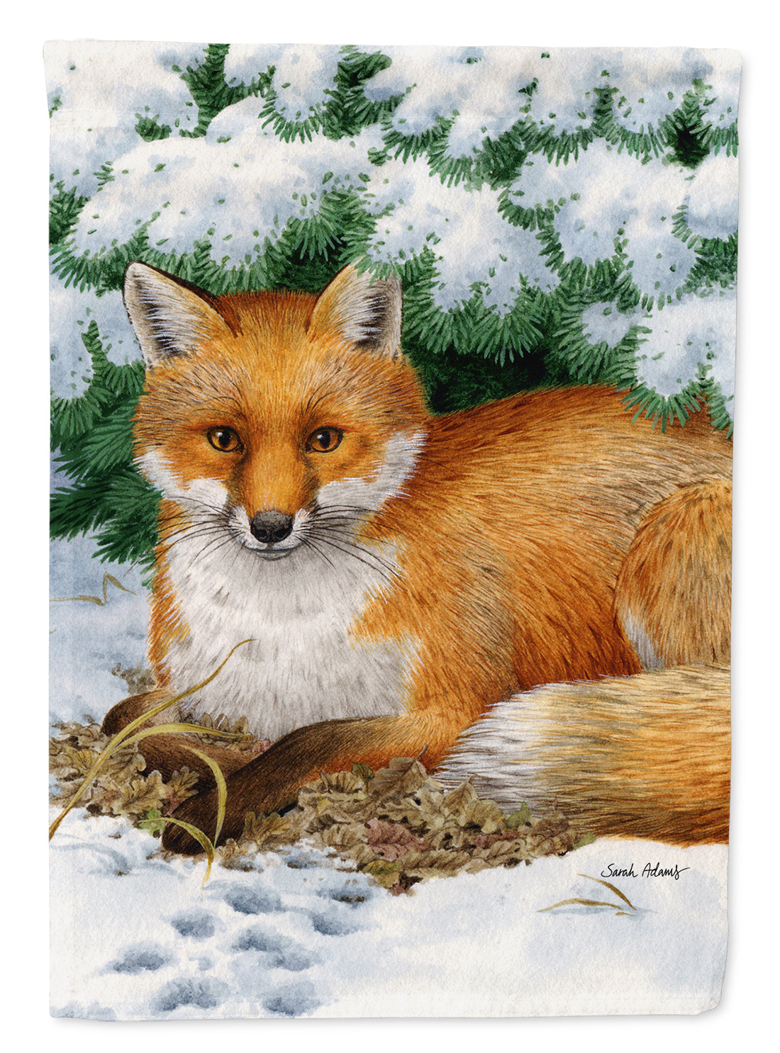 Fox House Flag 28x40 Porch Sleeve Pole Decorative Outside Yard Banner Artwork Wall Hanging, Polyester