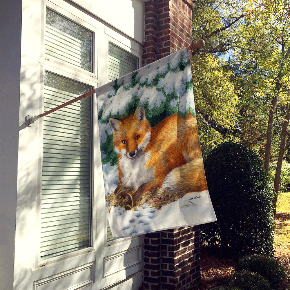 Fox House Flag 28x40 Porch Sleeve Pole Decorative Outside Yard Banner Artwork Wall Hanging, Polyester