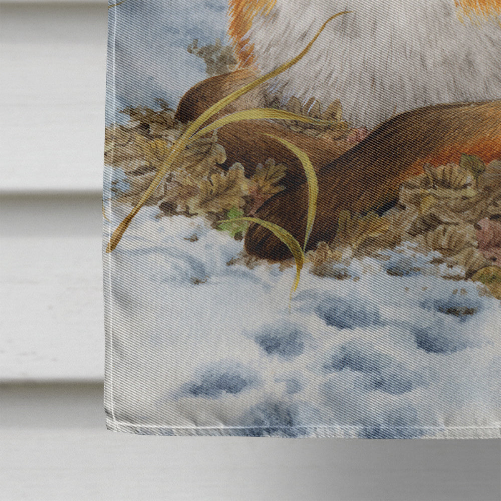 Fox House Flag 28x40 Porch Sleeve Pole Decorative Outside Yard Banner Artwork Wall Hanging, Polyester