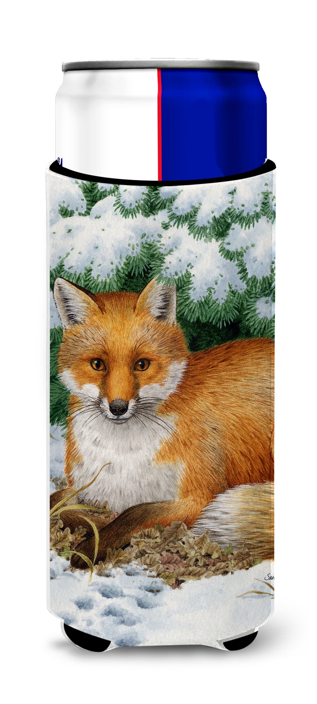 Fox Slim Can Hugger , Insulated Foam Hugger for 12 oz Slim Cans, Beer Bottles & Water Bottles, Printed in USA