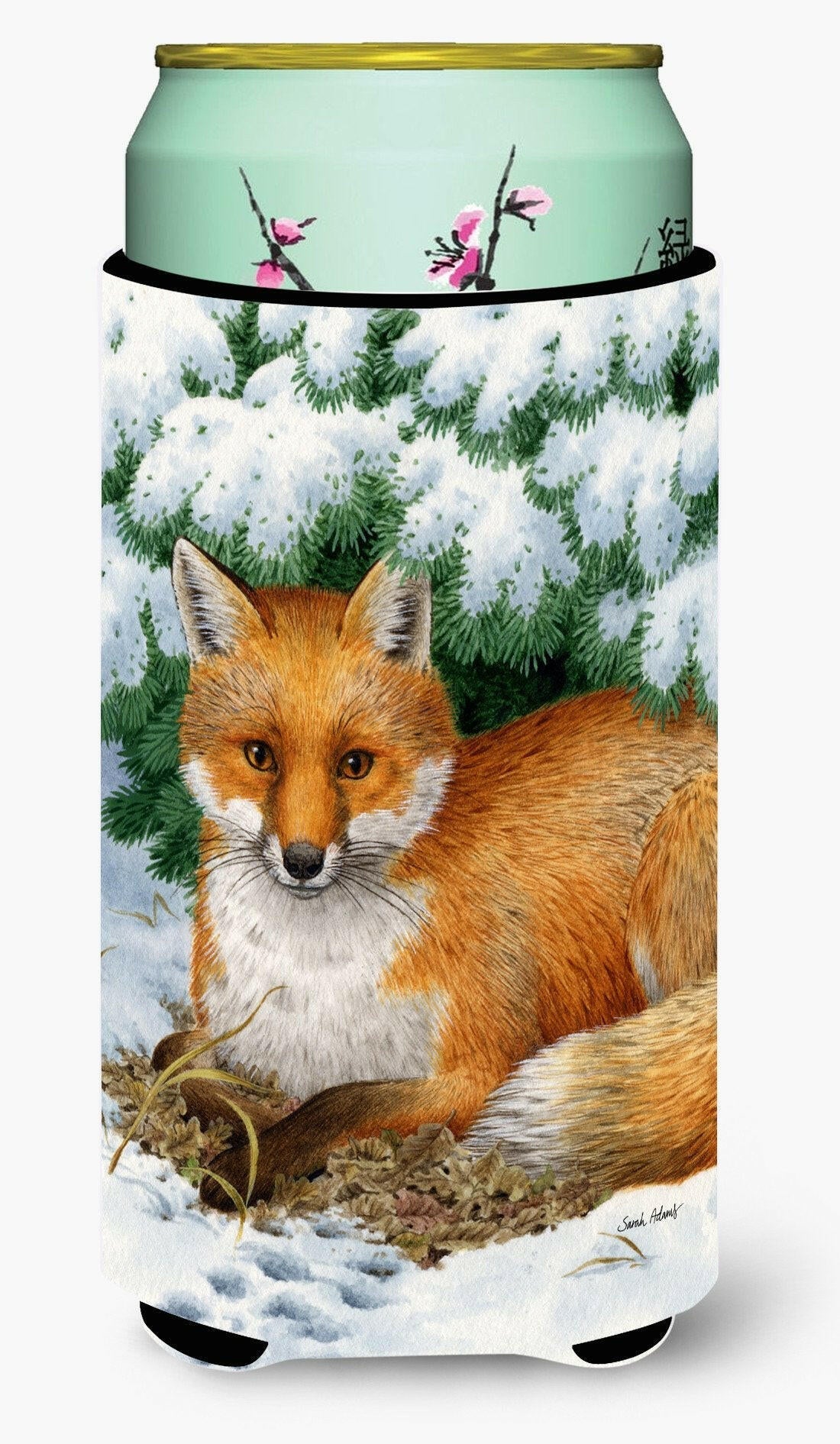 Fox Tall Boy Hugger Can Cooler Sleeve Machine Washable Drink Collapsible Insulator Beverage Insulated Holder