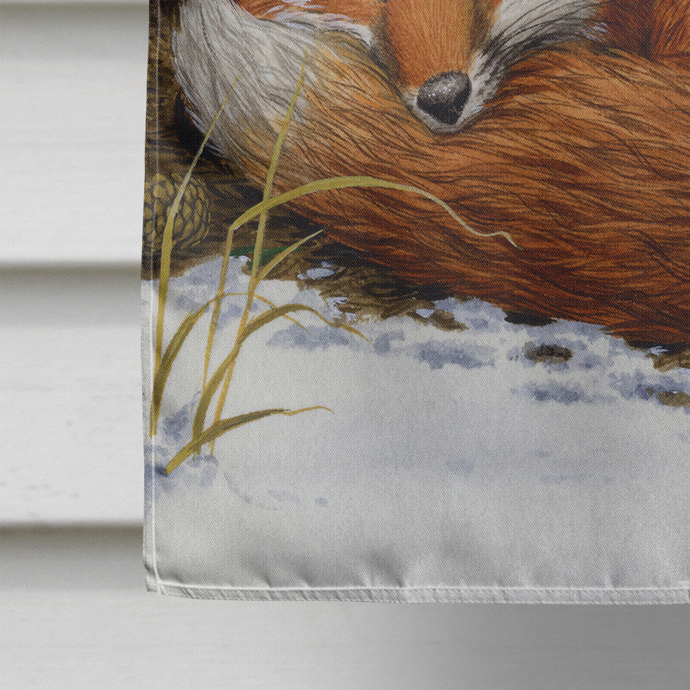 Fox Nap Time House Flag 28x40 Porch Sleeve Pole Decorative Outside Yard Banner Artwork Wall Hanging, Polyester