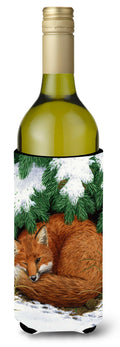 Fox Nap Time Wine Bottle Hugger Gift Sleeve for Standard 750 ml Bottles, Insulated Reusable Also Fits Mini Shot & Pint Bottles