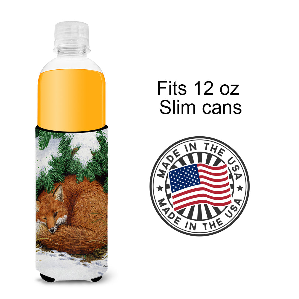 Fox Nap Time Slim Can Hugger , Insulated Foam Hugger for 12 oz Slim Cans, Beer Bottles & Water Bottles, Printed in USA