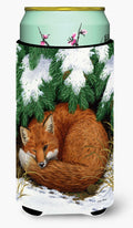 Fox Nap Time Tall Boy Hugger Can Cooler Sleeve Machine Washable Drink Collapsible Insulator Beverage Insulated Holder