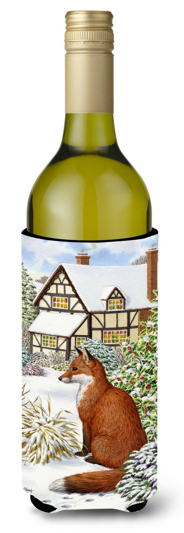 Fox by the Cottage Wine Bottle Hugger Gift Sleeve for Standard 750 ml Bottles, Insulated Reusable Also Fits Mini Shot & Pint Bottles