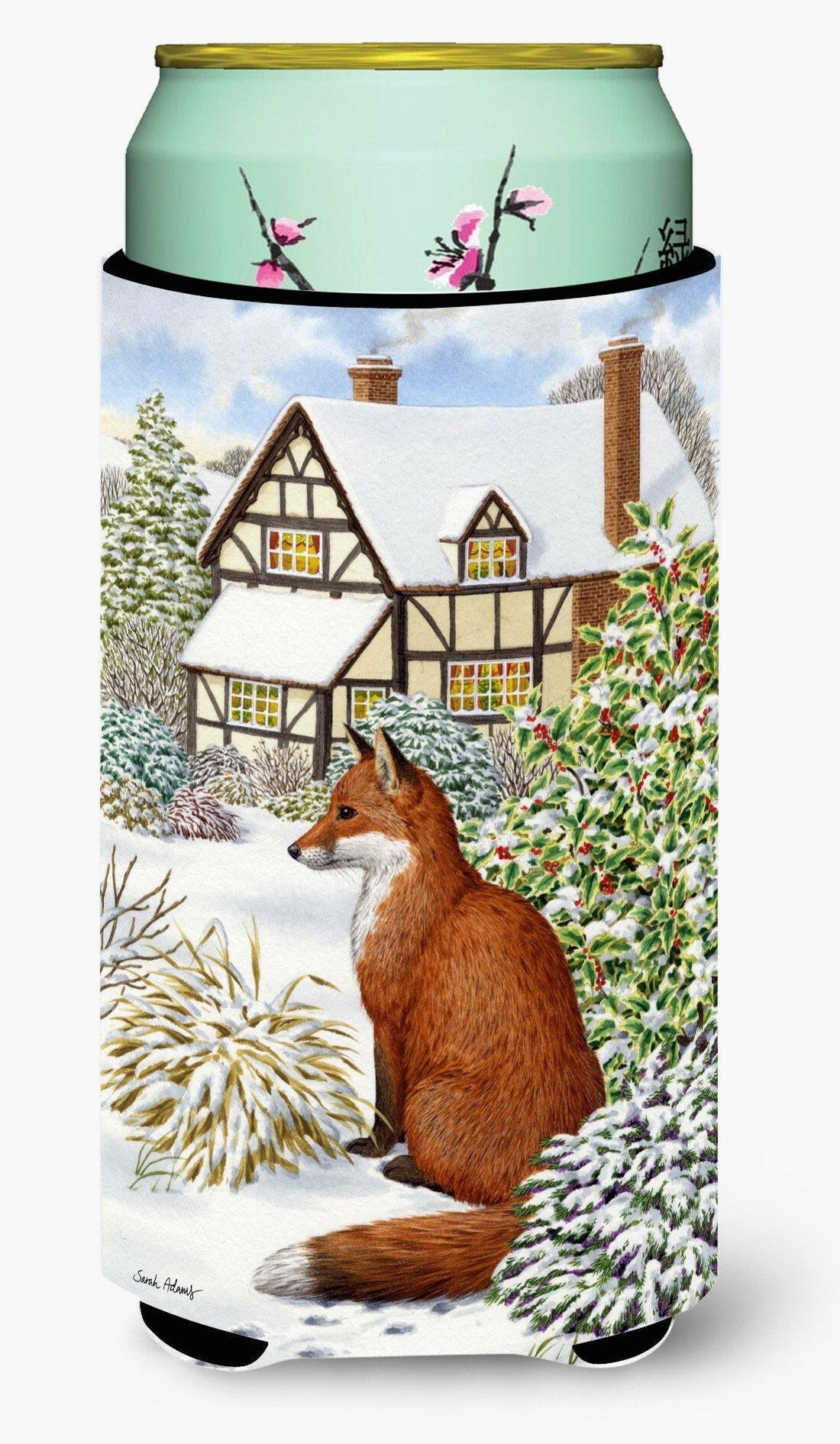 Fox by the Cottage Tall Boy Hugger Can Cooler Sleeve Machine Washable Drink Collapsible Insulator Beverage Insulated Holder