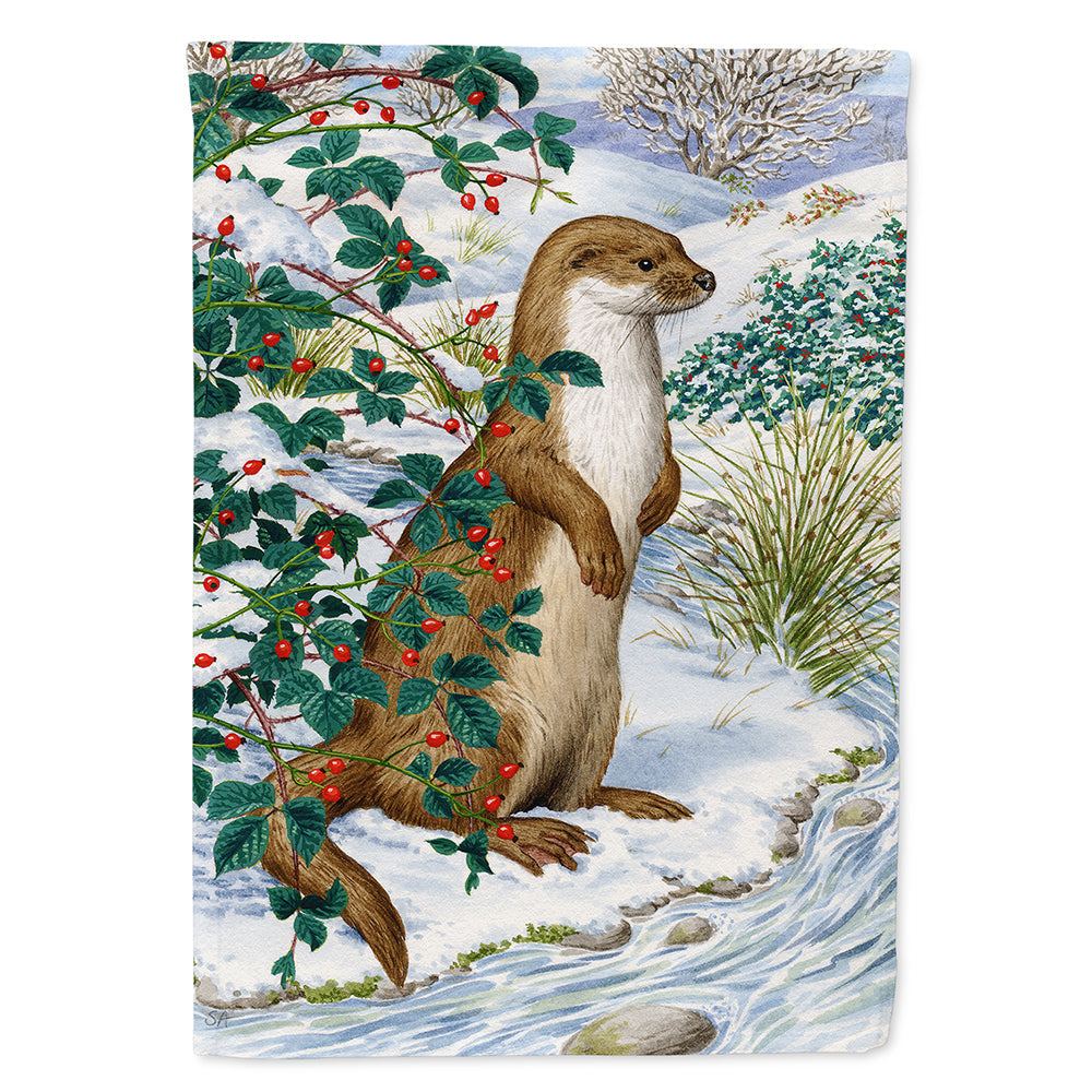 Otter House Flag 28x40 Porch Sleeve Pole Decorative Outside Yard Banner Artwork Wall Hanging, Polyester