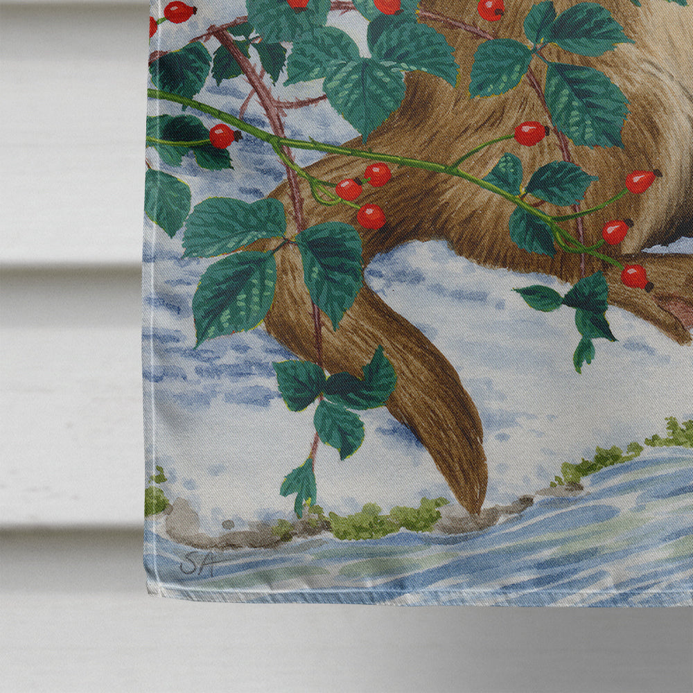 Otter House Flag 28x40 Porch Sleeve Pole Decorative Outside Yard Banner Artwork Wall Hanging, Polyester