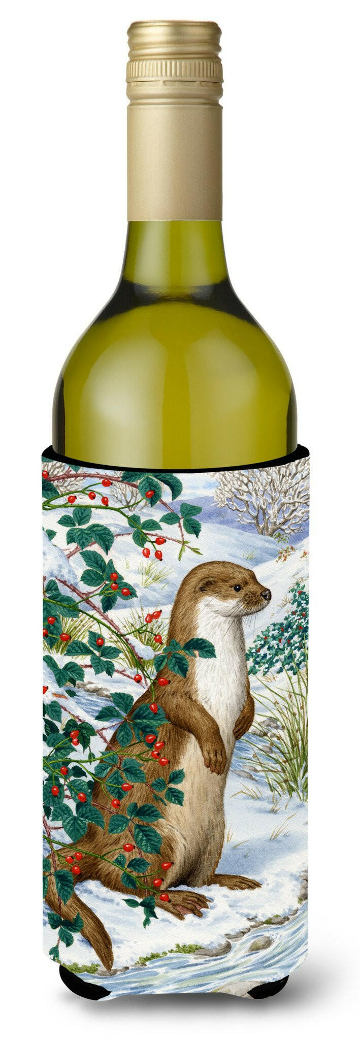 Otter Wine Bottle Hugger Gift Sleeve for Standard 750 ml Bottles, Insulated Reusable Also Fits Mini Shot & Pint Bottles