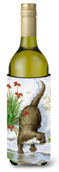 Otter by the Water Wine Bottle Hugger Gift Sleeve for Standard 750 ml Bottles, Insulated Reusable Also Fits Mini Shot & Pint Bottles