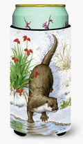Otter by the Water Tall Boy Hugger Can Cooler Sleeve Machine Washable Drink Collapsible Insulator Beverage Insulated Holder
