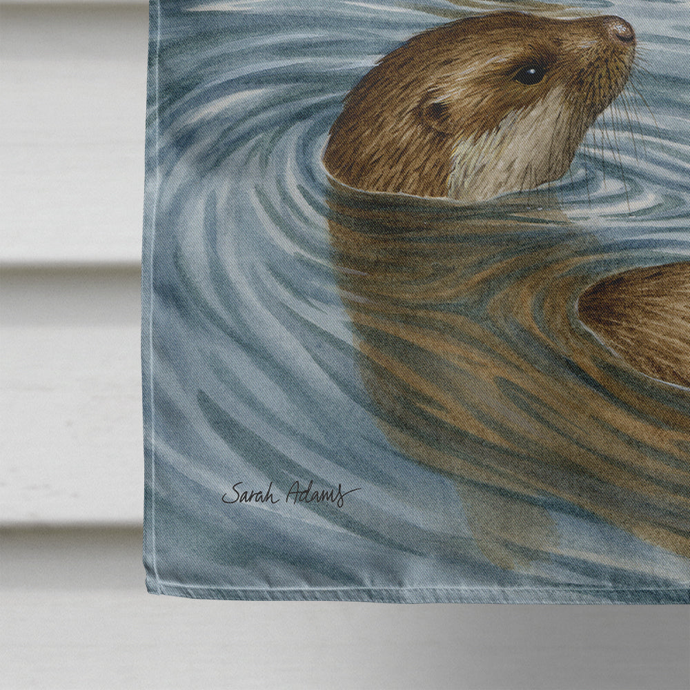 Otter at Play House Flag 28x40 Porch Sleeve Pole Decorative Outside Yard Banner Artwork Wall Hanging, Polyester