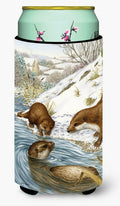Otter at Play Tall Boy Hugger Can Cooler Sleeve Machine Washable Drink Collapsible Insulator Beverage Insulated Holder