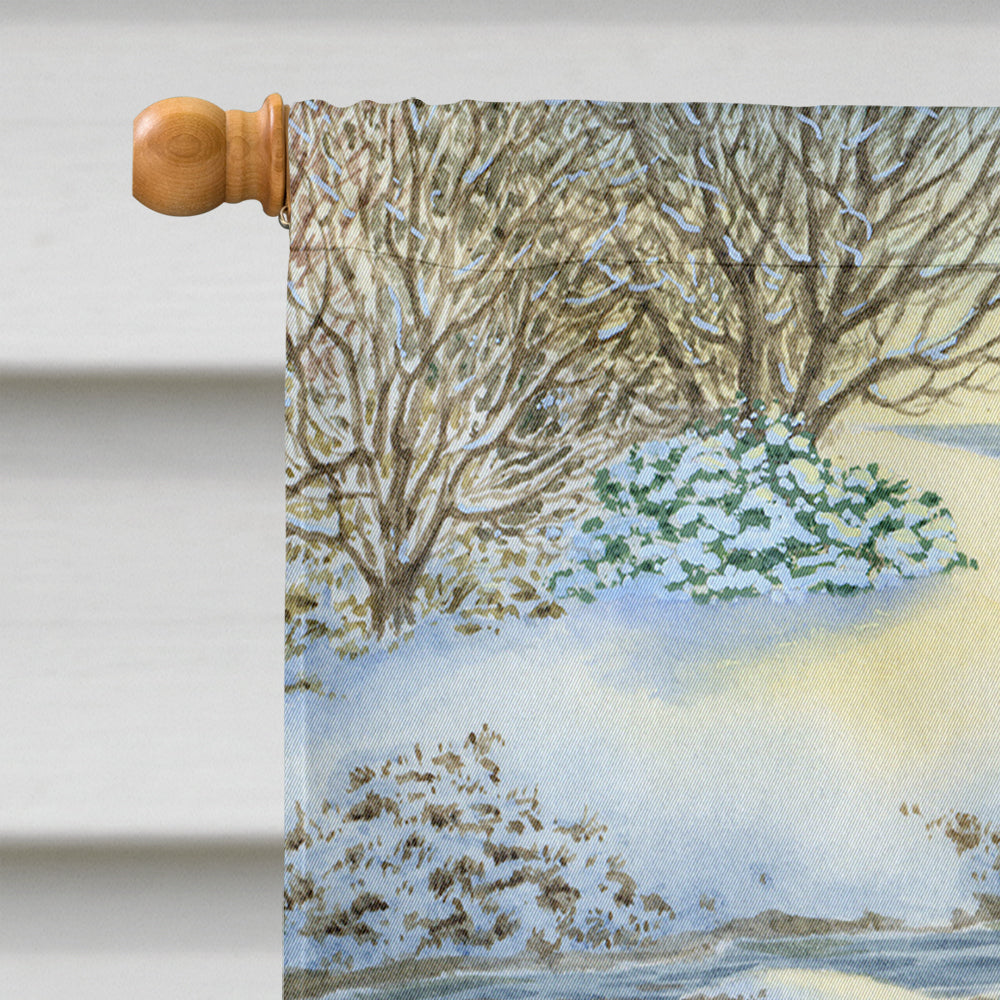 Otter on the bank House Flag 28x40 Porch Sleeve Pole Decorative Outside Yard Banner Artwork Wall Hanging, Polyester