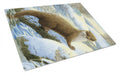 Otter on the bank Cutting Board Tempered Glass Kitchen Cutting Surface, Heat Resistant Chopping, Non-Slip Feet, Food Prep & Serving