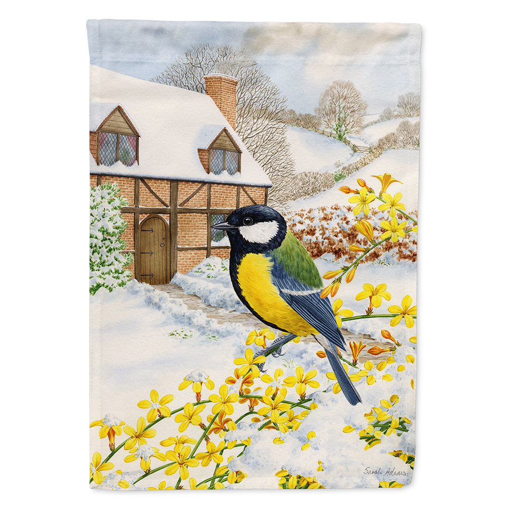Great Tit House Flag 28x40 Porch Sleeve Pole Decorative Outside Yard Banner Artwork Wall Hanging, Polyester