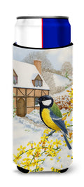 Great Tit Slim Can Hugger , Insulated Foam Hugger for 12 oz Slim Cans, Beer Bottles & Water Bottles, Printed in USA
